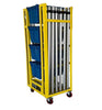 Pipe & Drape - Vertical Combo Cart with (4 pcs) Blue Reusable Storage Containers