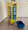 Pipe & Drape - Vertical Combo Cart with (4 pcs) Blue Reusable Storage Containers